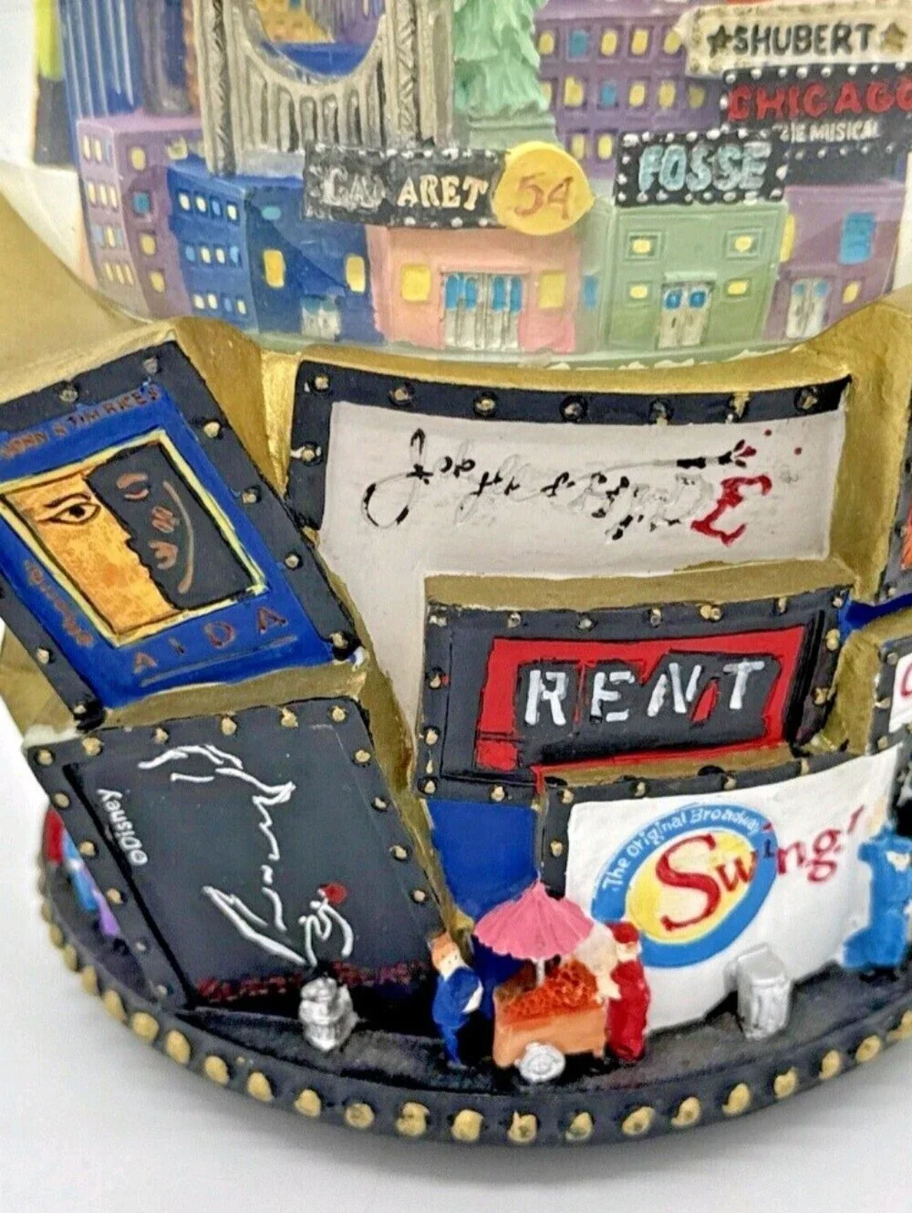 Bloomingdales 2001 Musical Snow Globe Broadway Cares Times Square Twin Towers